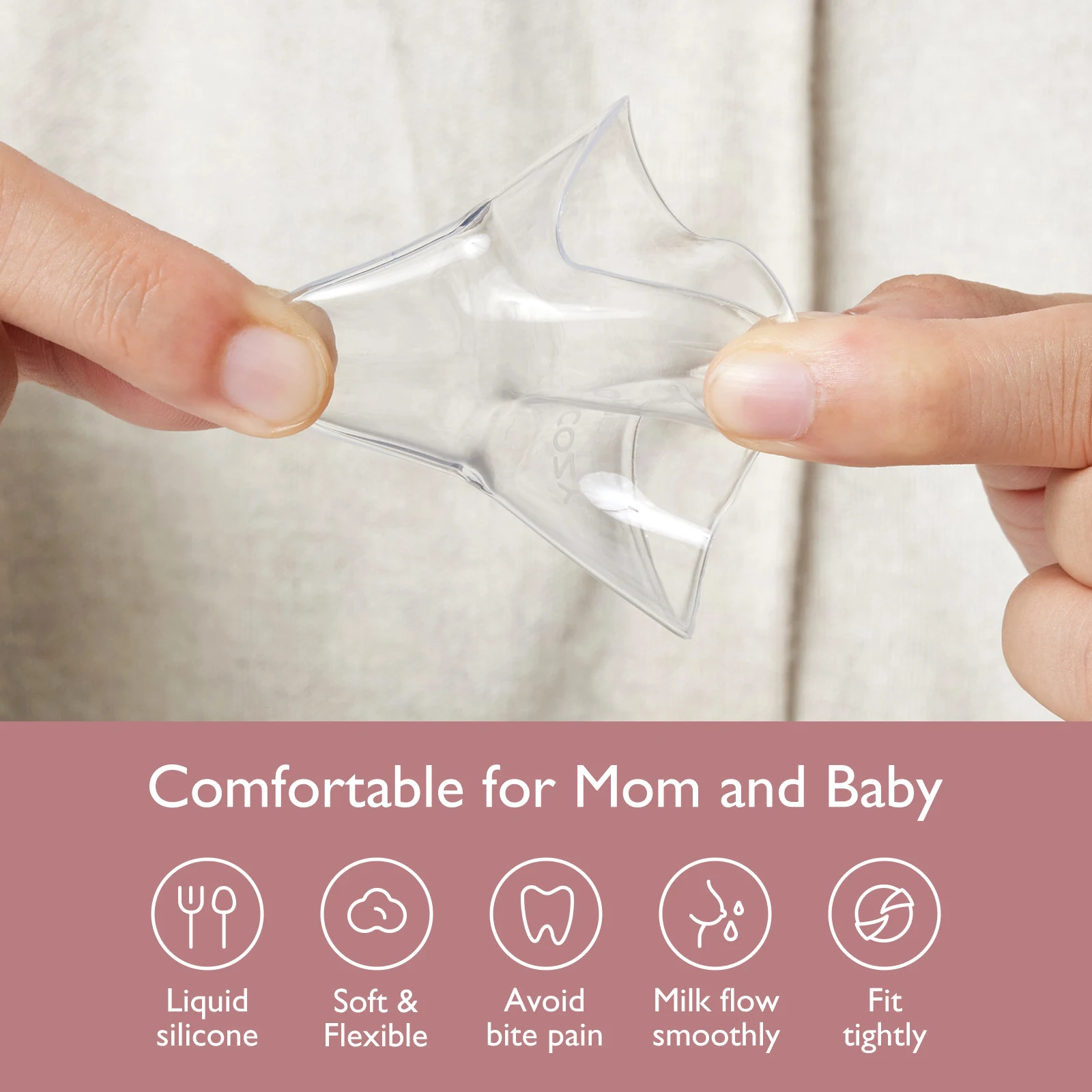 Momcozy Contact Nipple Shields Food-Grade for Breastfeeding Difficulties Ultra-Thin & Super-Soft Include Carry Case