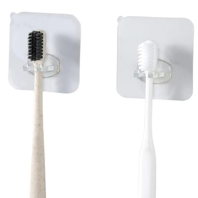 Toothbrush Stand Wall-mounted Traceless Bathroom Supplies Toothbrush Holder Durable Multi-functional Cover 2 4 6PCS