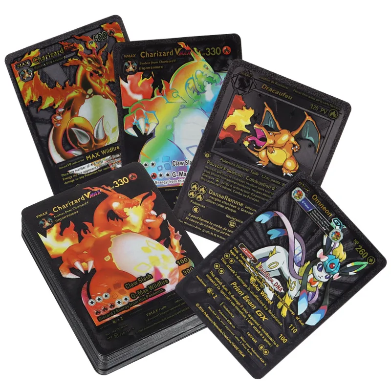 55 Pieces Of Metal Gold Card Charizard Vmax Gx Energy Card Charizard  Pikachu Rare Collection Battle Trainer Card Child - Realistic Reborn Dolls  for Sale