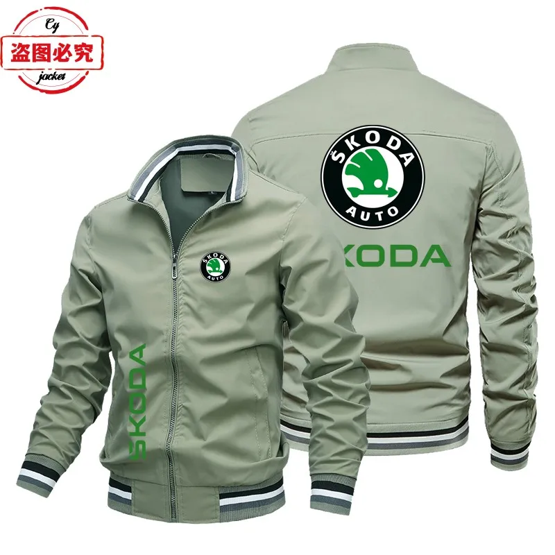 WRC rally Skoda racing logo jacket loose long sleeve top stand-up collar jacket skoda logo jacket 5