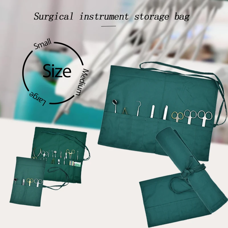 

Medical Instrument Kit Cloth Double-Layer Single-Row Double-Row Surgical Tool Sterilization Kit Storage Bag Disinfection Kit Clo