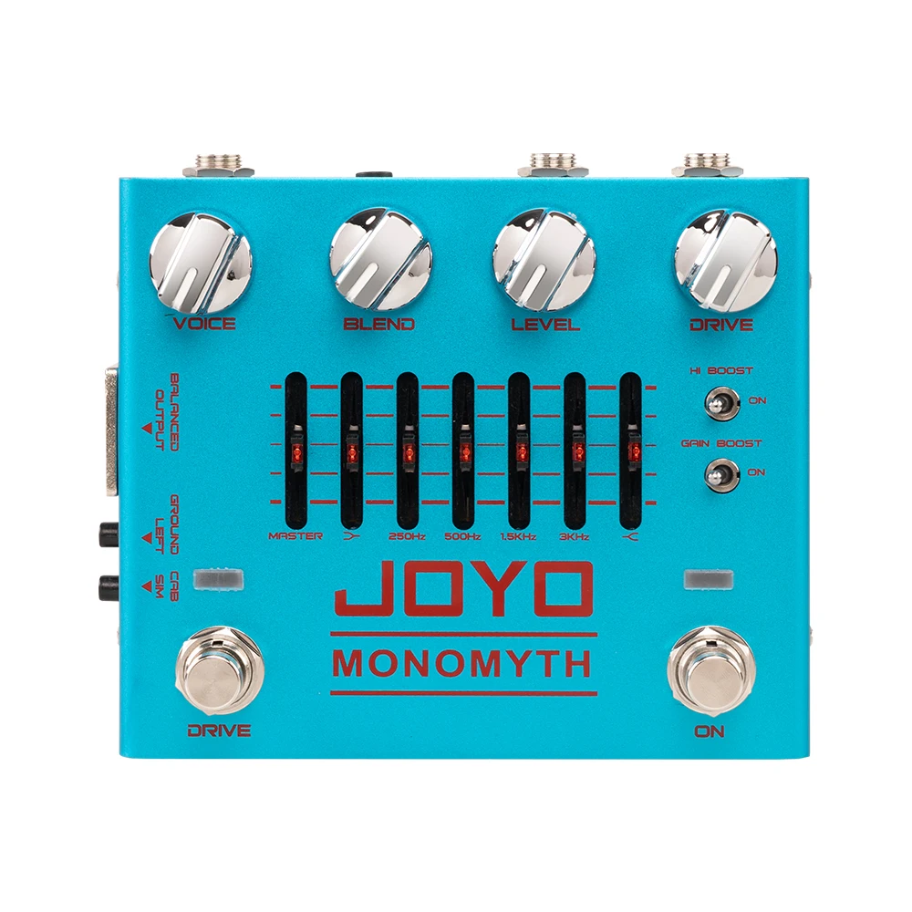 JOYO R-26 MONOMYTH 베이스 기타 프리앰프 효과, 6 밴드 그래픽 EQ 컨트롤, 캐비닛 시뮬레이션 톤, 베이스 프리앰프 아날로그 페달 
