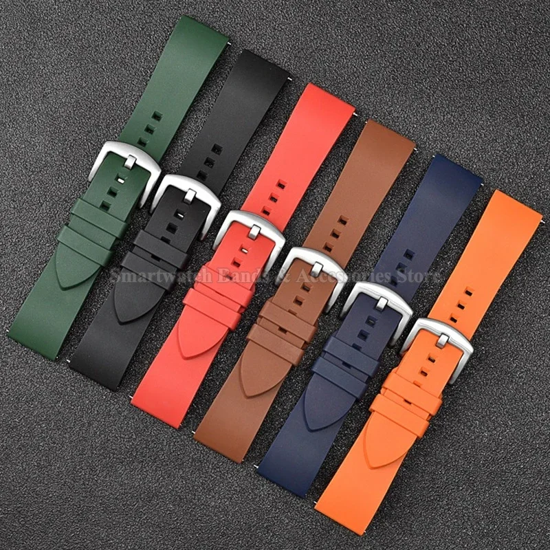Versatile Silicone Quick Release Sport Watch Strap - Durable Rubber Wristband