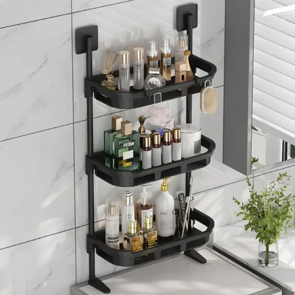 Bathroom Storage Rack Household Wall Mounted Storage Racks Floor Standing Multi-layer Holder Multi Functional Bathroom Shelves 4