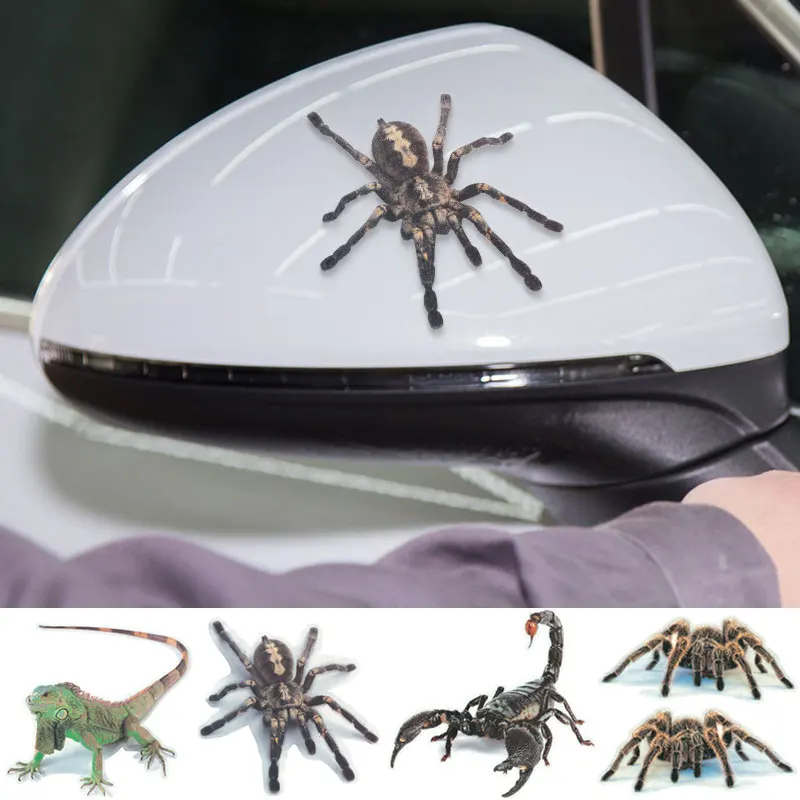 

3D Spider Car Sticker Halloween Animal Pattern Lizard Scorpion Vehicle Window Mirror Bumper Decal Waterproof Auto Styling Decor