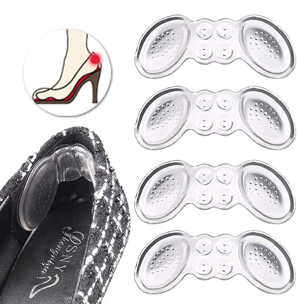 4D Soft Silicone Heel Insoles Pain Relief Cushion Anti-wear Adhesive Feet Care Pads Heel Sticker anti-Crash Insoles Patch
