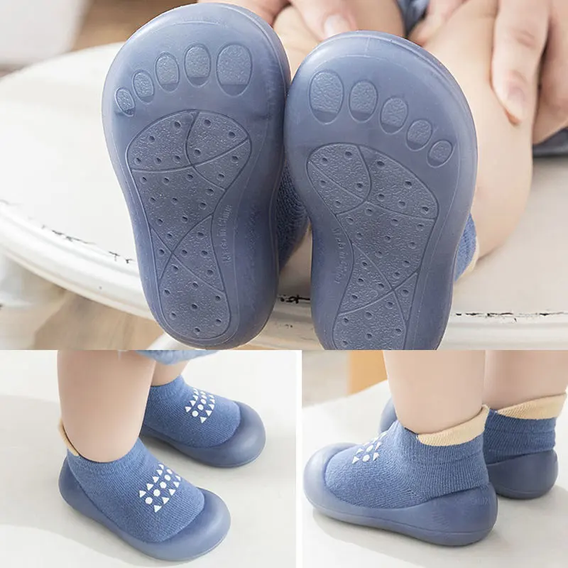 Waterproof Baby Sneakers Spring Summer Newborn Walking Shoes Rubber Bottom Anti-slip Kids Booties Soft Soled Children Socks Shoe 6