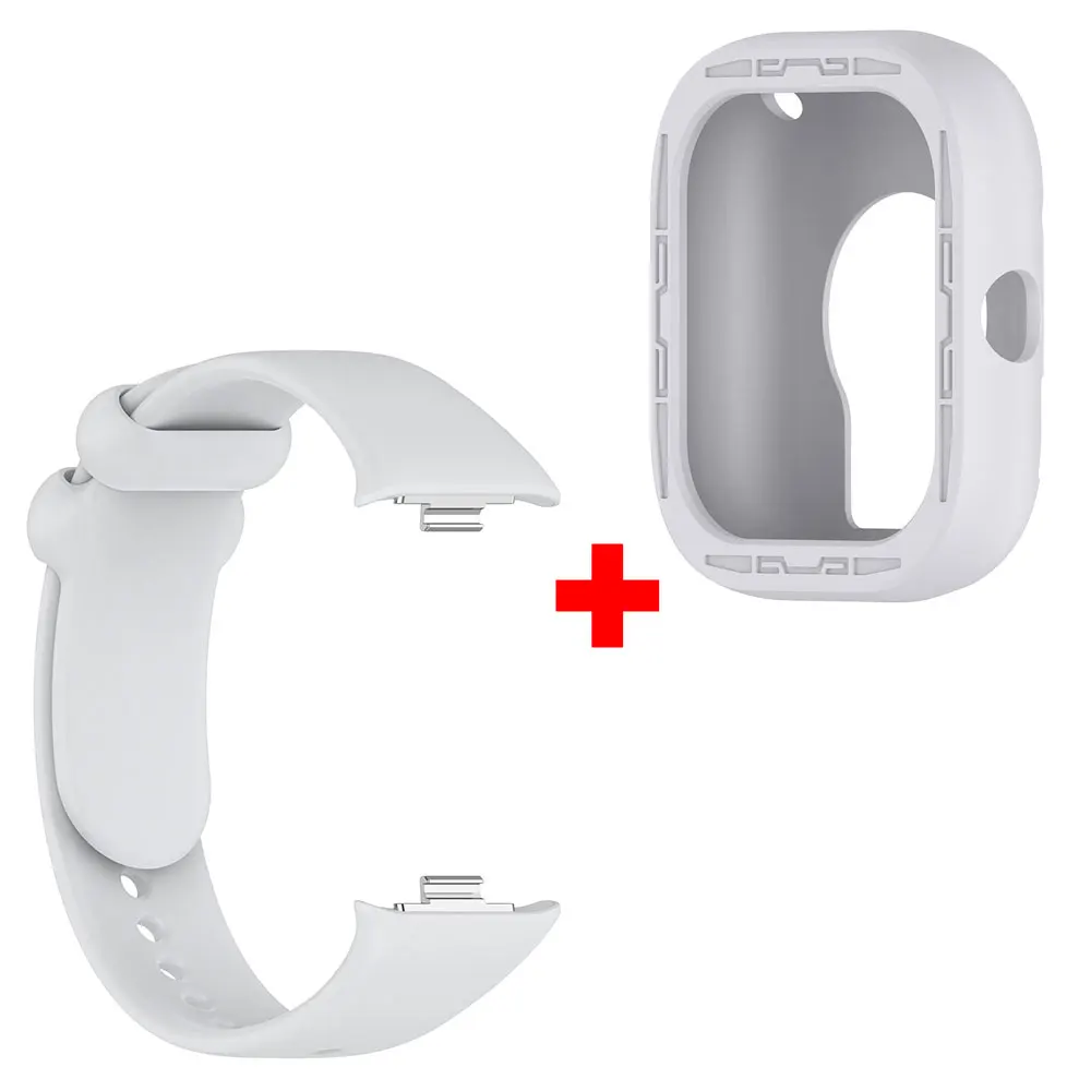 Silicone Watch Strap with Shockproof Protective Case and Screen Protector Cover