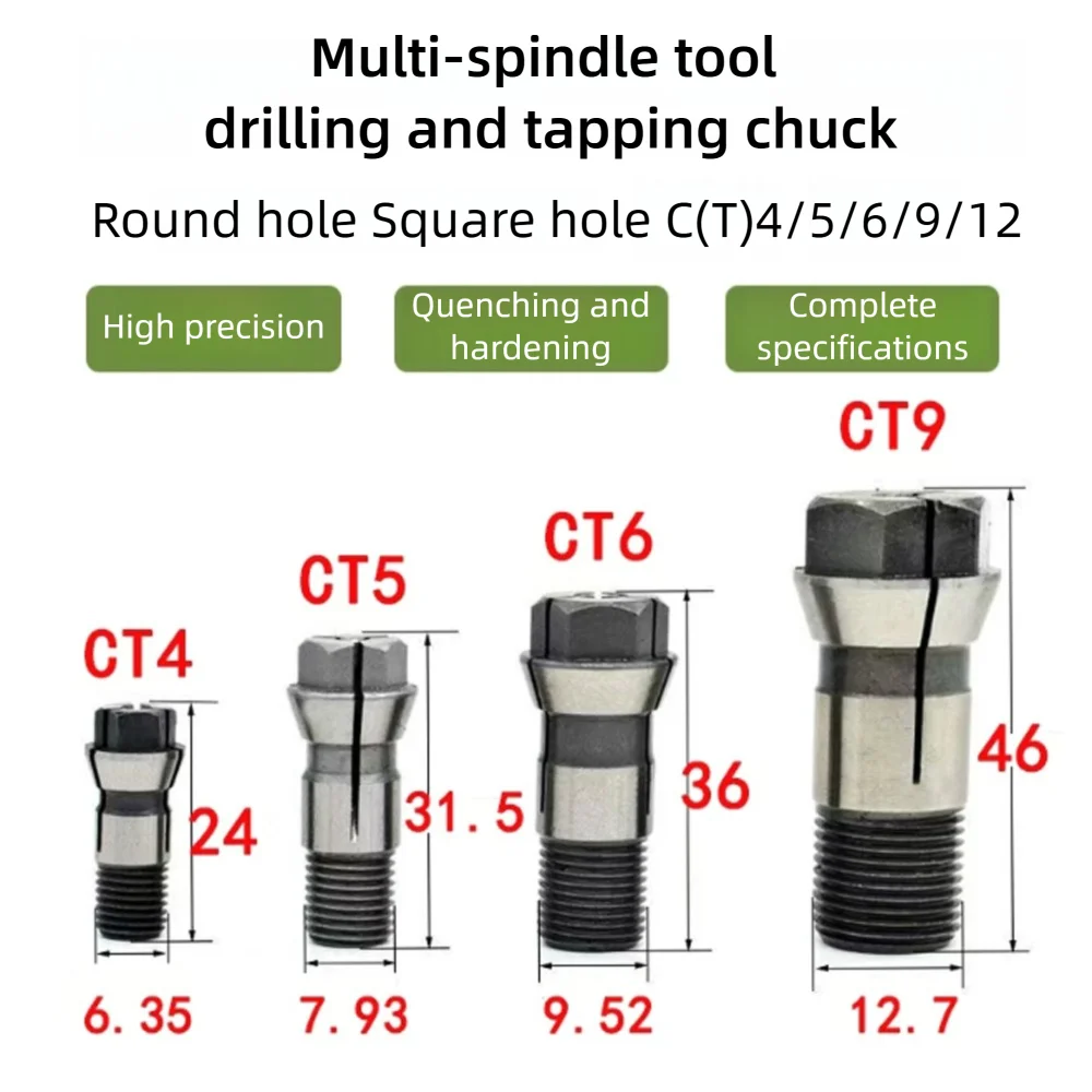Maschinenspannzange für Gewindebohrer 4mm CT4/CT5/CT6/CT9/CT12/CT14/CT16 S2.5 S3.0 CNC-Teile Metallspindelwerkzeug Werkstückhalterung