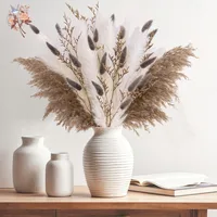 40pcs Natural Fluffy Dried Flower Pampas Grass Bouquet