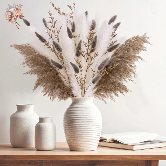 40pcs Natural Fluffy Dried Flower Pampas Grass Bouquet