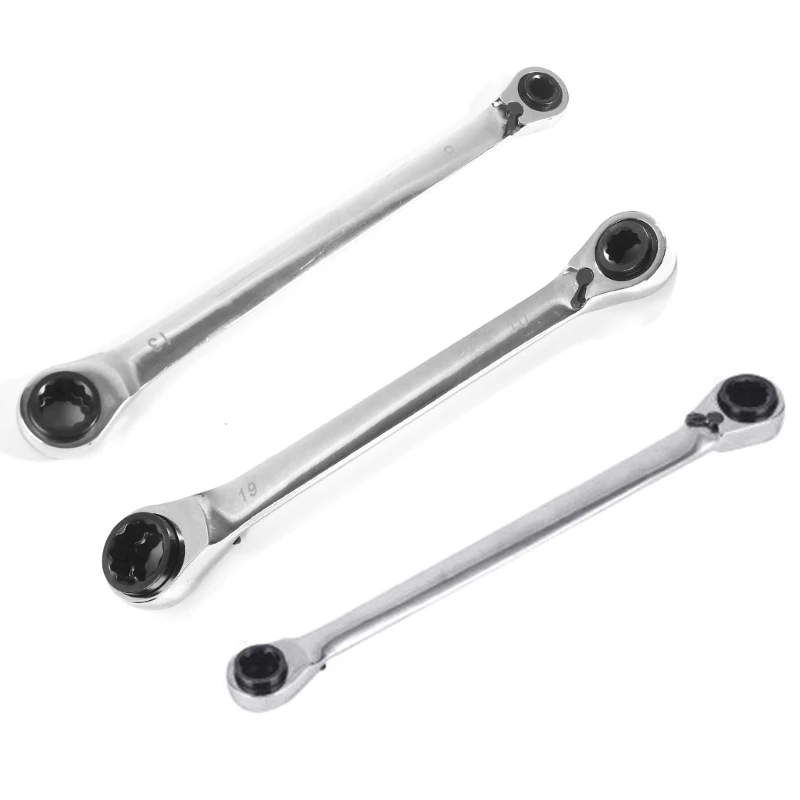 4 in 1 Ratchet Spanner Vanadium Steel Double Twin Ended Ratchet Wrench