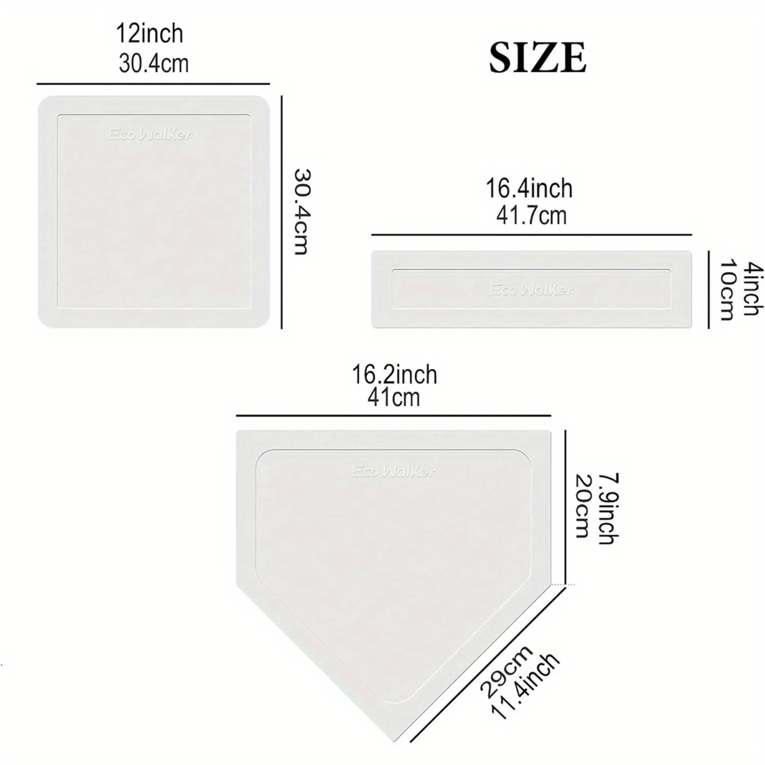 Rubber Baseball Base Set Training & Competition Indoor/Outdoor Bases Baseball Softball & Kickball