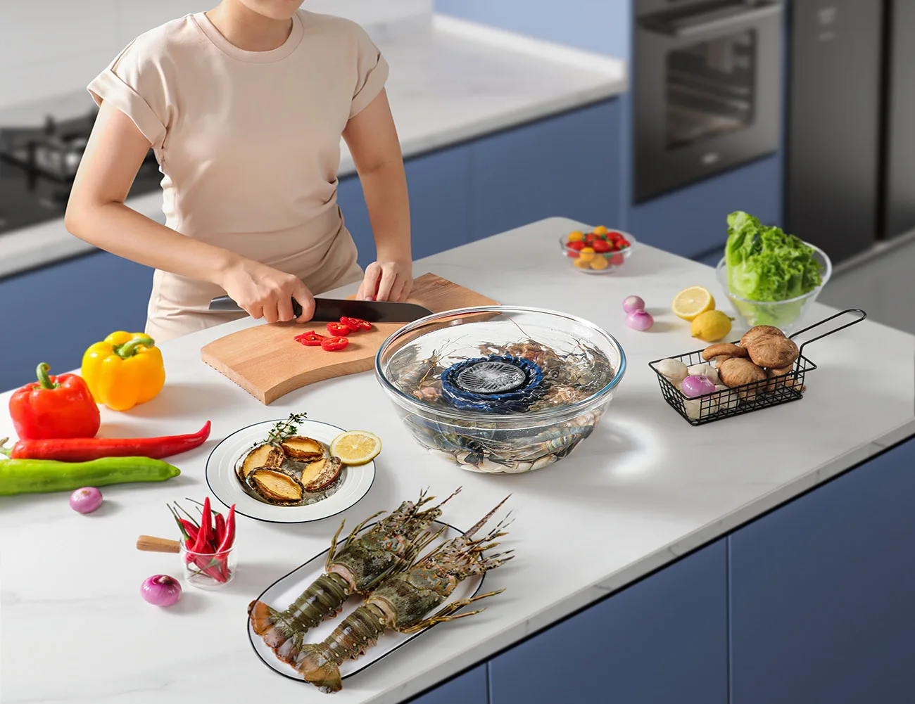 All-in-One Fruit and Vegetable Cleaning Machine Purifies Fruits and Vegetables Cleans Meat and Tableware Keeps Ingredients