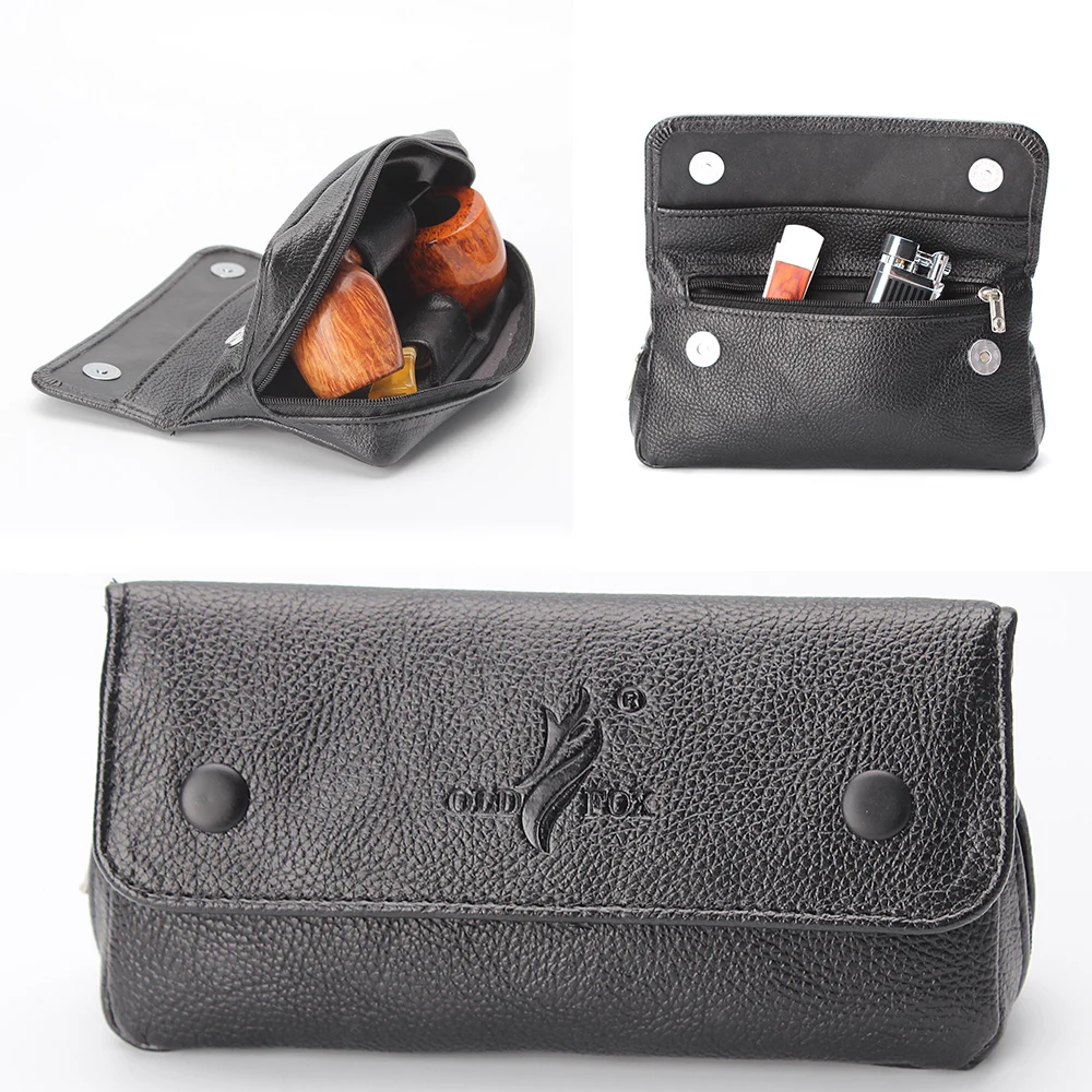 JIBILL Retro PU Leather Tobacco Bag Pipe Pouch Case bag smoking accessories tobacco smoking accessories For 2pcs Tobacco Pipe smoke Clean Tool Smoking Paper Holder Wallet Bag