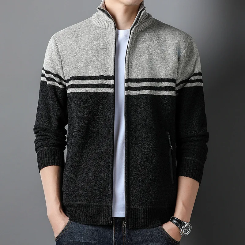 Spring New Men's Sweater Coat Korean Stand up Collar Knitted Cardigan Men's Casual Youth Jacket