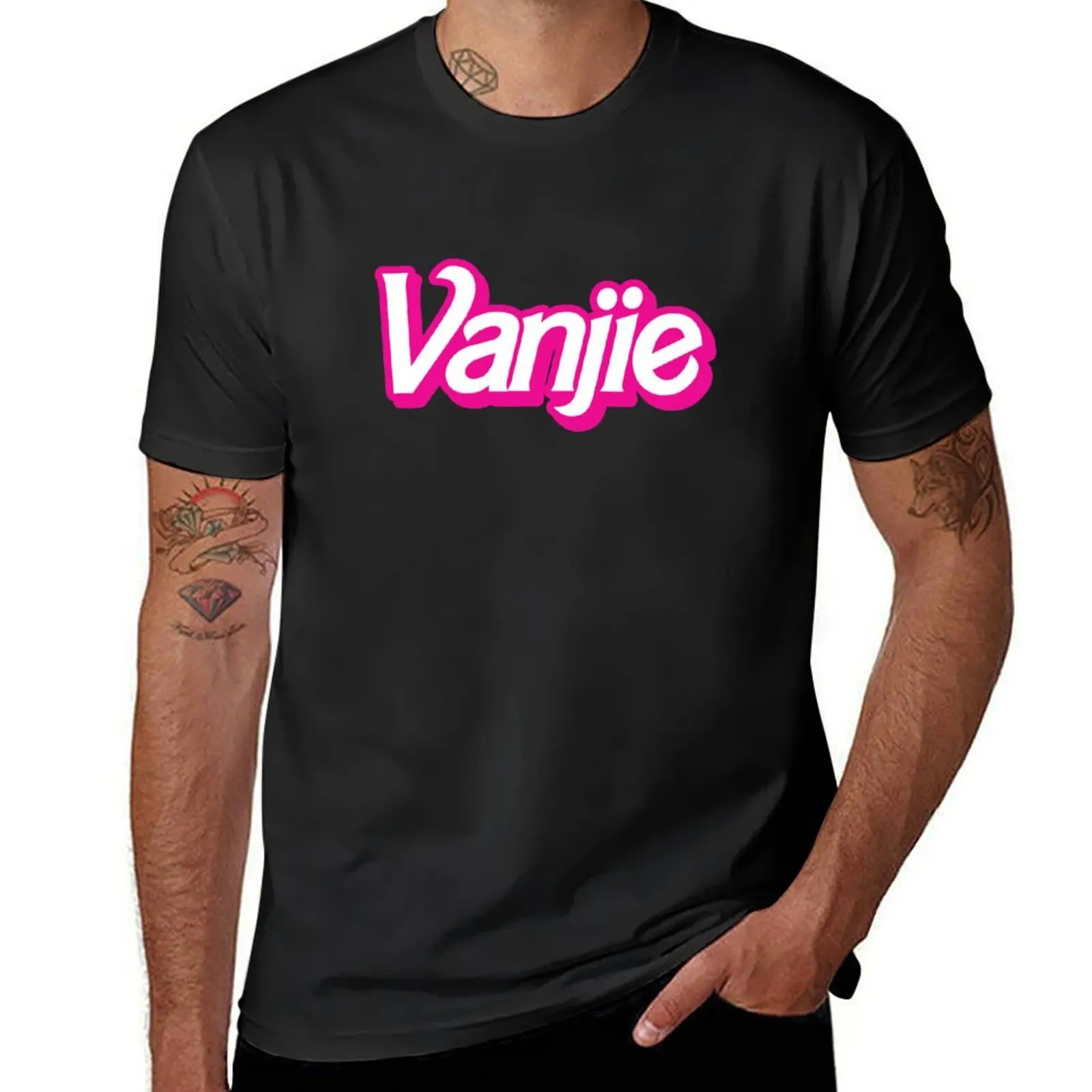 Vanjie 소년 티셔츠, 흰색 티셔츠, 커스텀 귀여운 옷