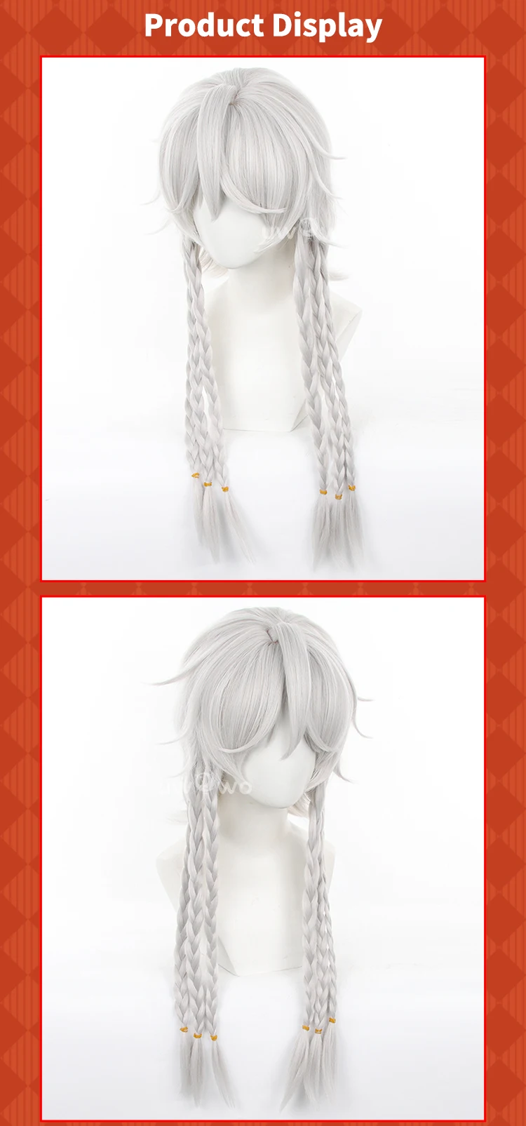 Game Identity V Ithaqua Cosplay Perücke Weißes Haar 60CM Langhaar Wig 2