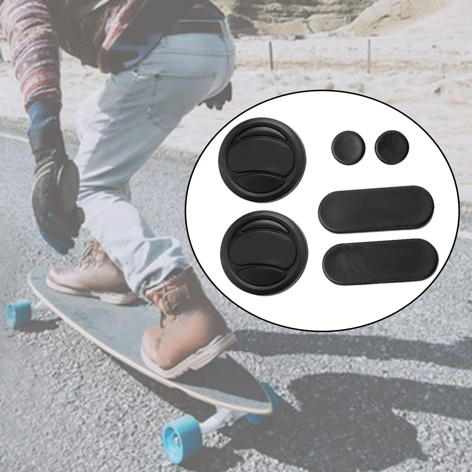 Skateboard Gloves Pucks Blocks for Slide Gloves Skate Accessories 6 Pieces