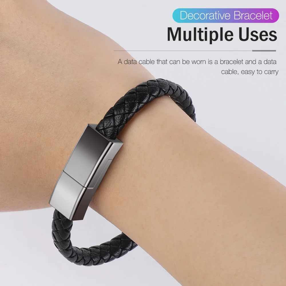 Stylish Portable Fast-Charging Bracelet Cable with Universal Compatibility