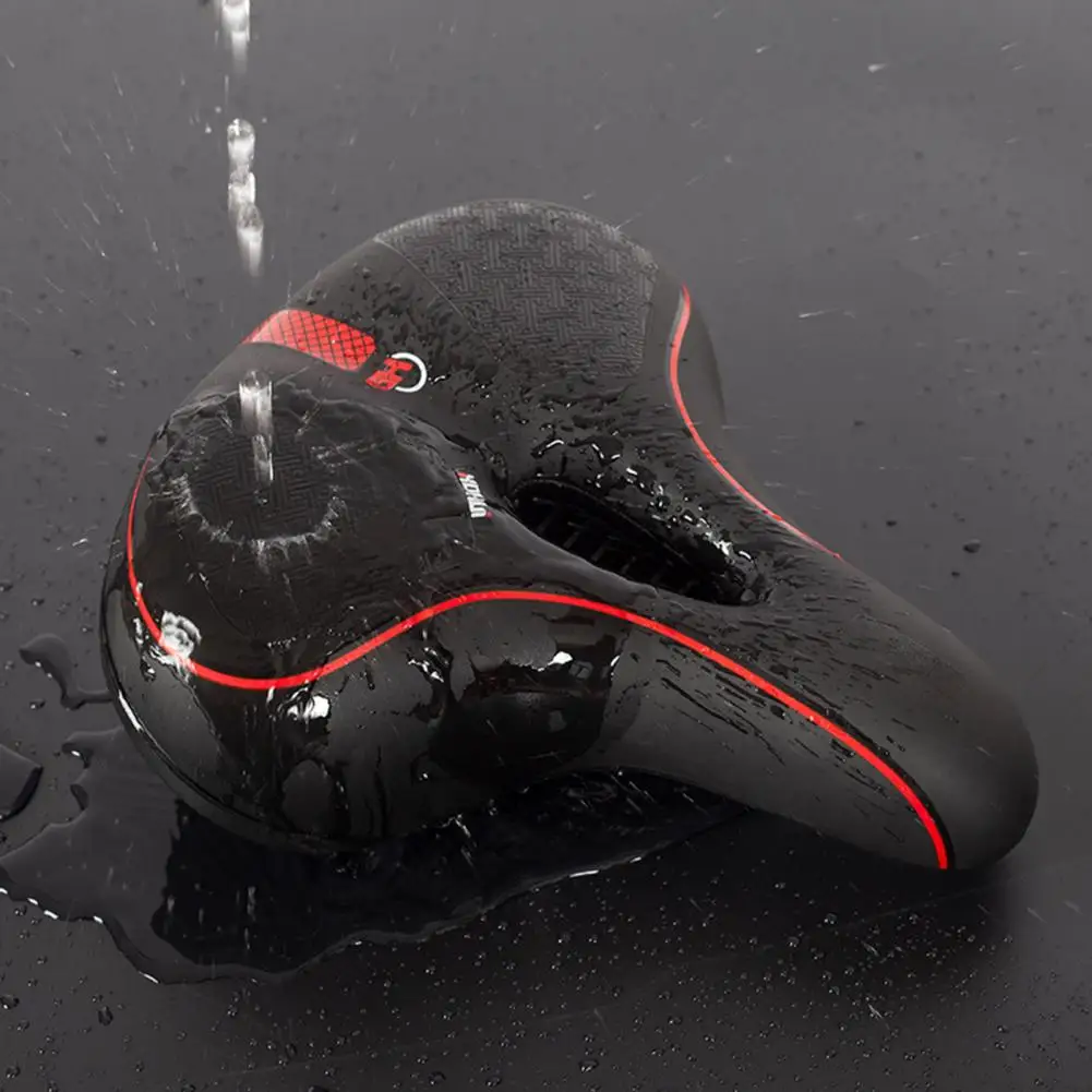 Bicycle Saddle Faux Leather Solid Color Hollow Design Cycling Seat