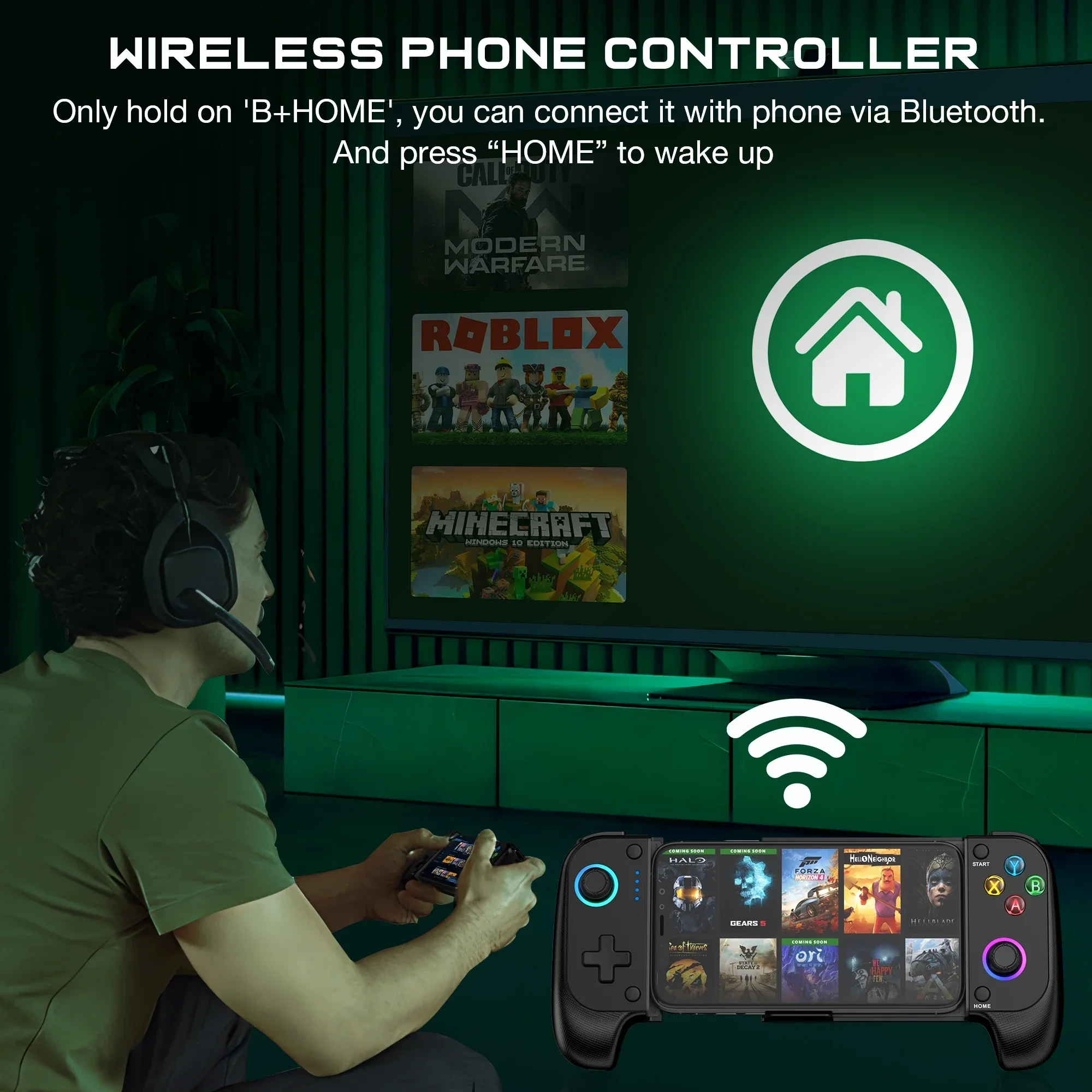 BEBONCOOL MC101 Ŭ ӿ RGB  Bluetooth  Xbox /ȵ̵/iOS ޴ ȭ Ȧ ȿ  е
