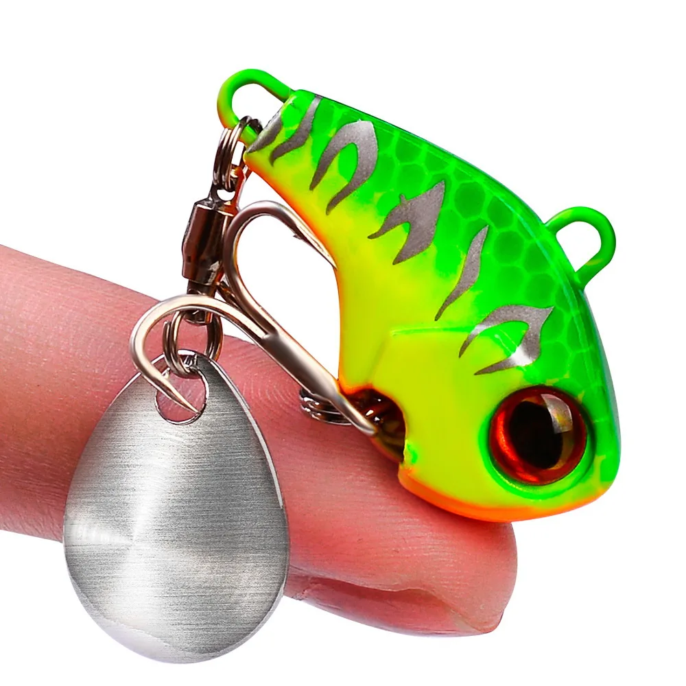 Fishing Lures Wobble Rotating Metal Vib Vibration Bait For Winter Fishing Treble Hook Artificial Hard Baits Spinner Spoon Lure