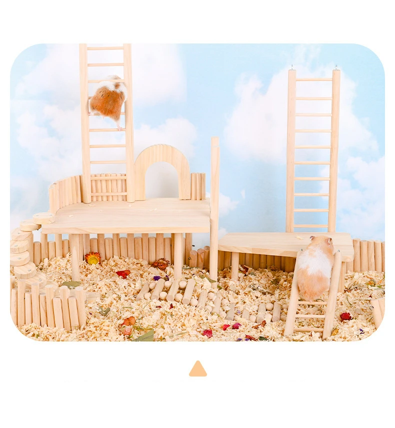 Birdie Basics 13-Step Wood Ladder Bird Toys Ladder Hanging Bird Parrot Step Ladders Cage Hanging Climbing Toys