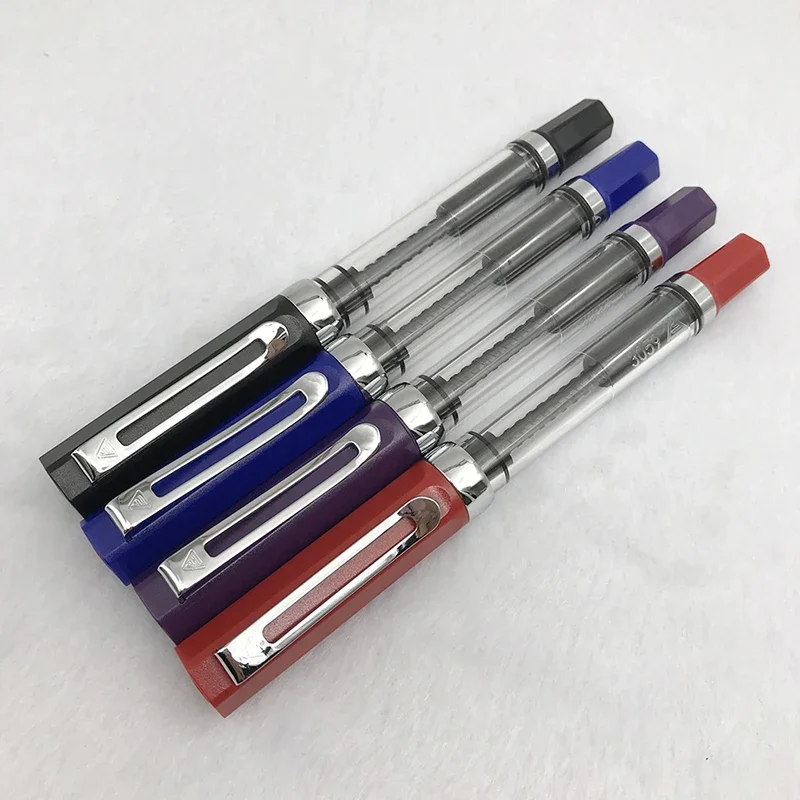 Fountain Pen Lanbitou Transparent Fountain Pen Plastic F/EF/Hooded Nib Piston Filler Ink Pens for Writing School Office Supplies