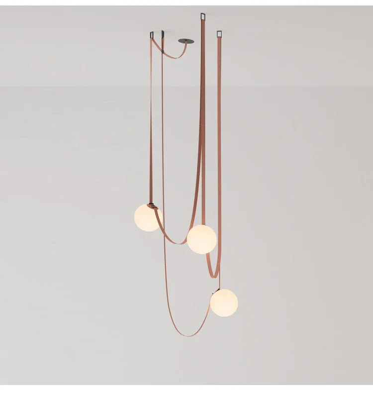 Elegant Nordic Leather Chandelier