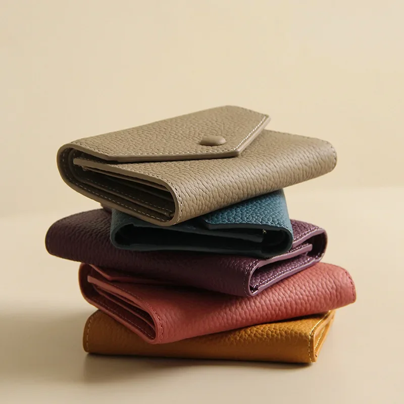 New PU Leather Small For Women Wallet Luxury Envelope Card Holder Brand Designer Multipurpose Zip Coin Cowhide Short Purse 2026