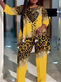 Plus Size Women’s Two-Piece Suit for Vacation and Leisure