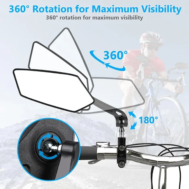 Adjustable Bike Rearview Mirror – Rotatable Handlebar Reflector 2