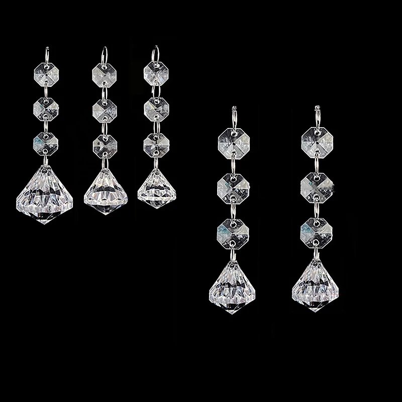 Acrylic Crystal Beads Pendant Garland Chandelier Decoration 10pcs