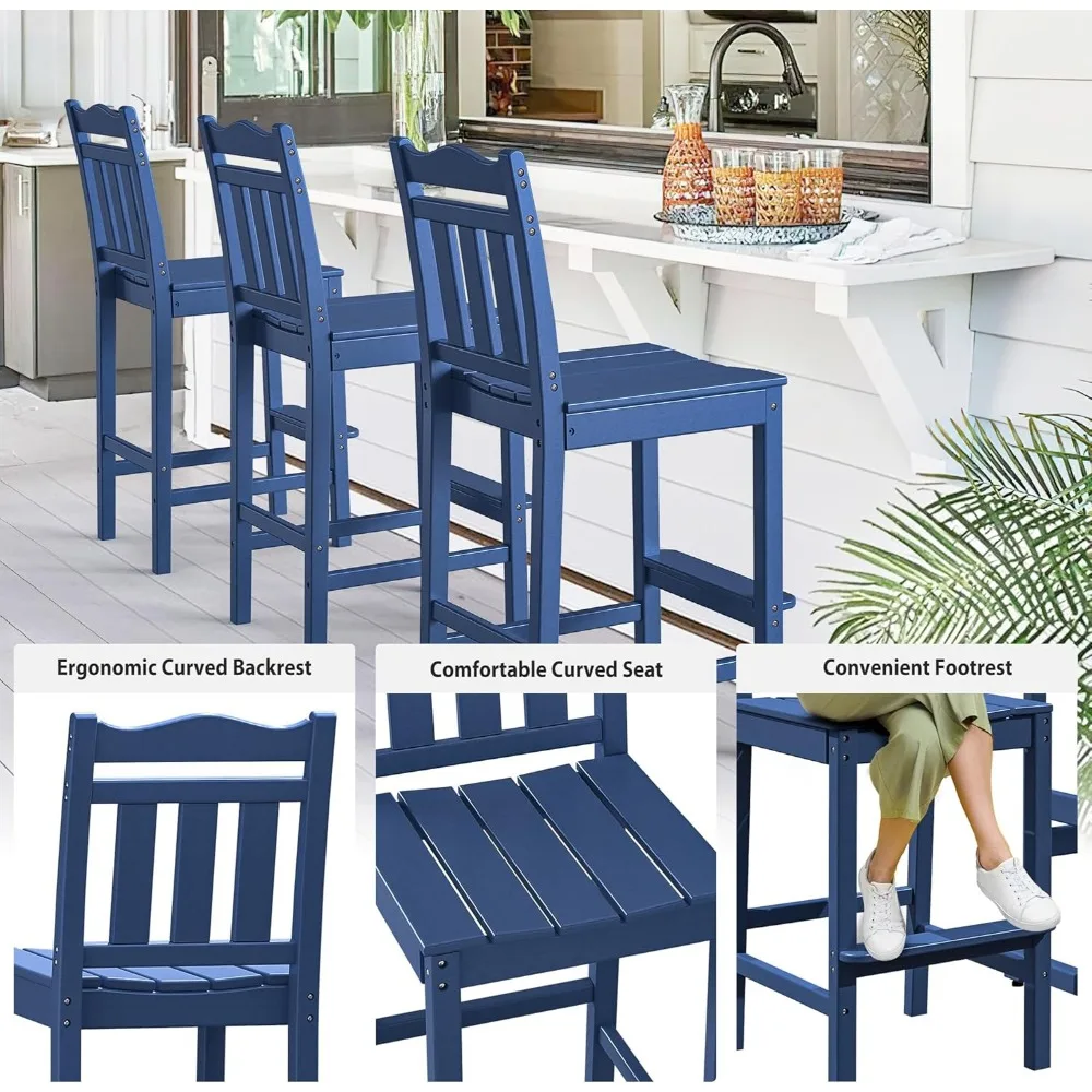 Foowin Tall Adirondack Chairs Set Of OTSUN Outdoor Tall