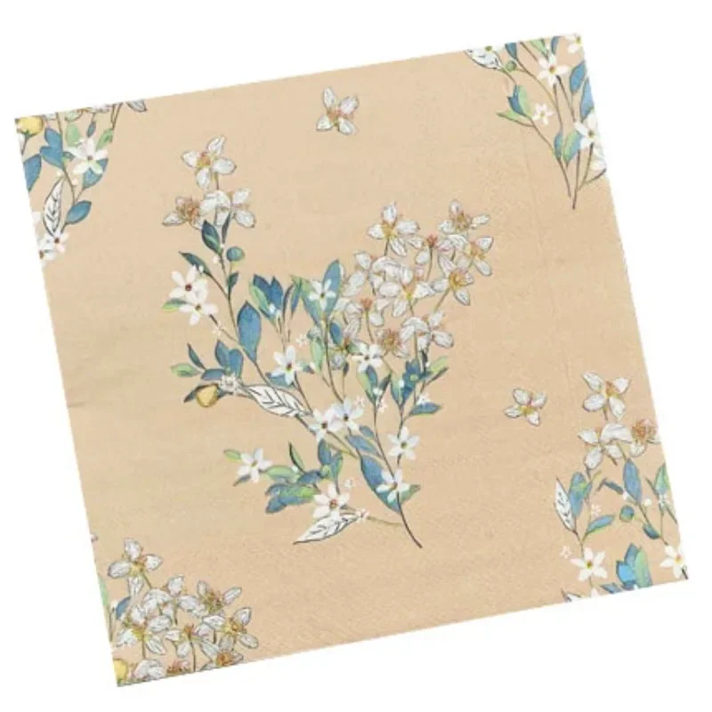 10/20 Stück 33 * 33 cm 2-lagige bunte Blumenservietten Landschaft Spitze Blume Einweg-Tischset DIY Decoupage-Papier – Detail 6
