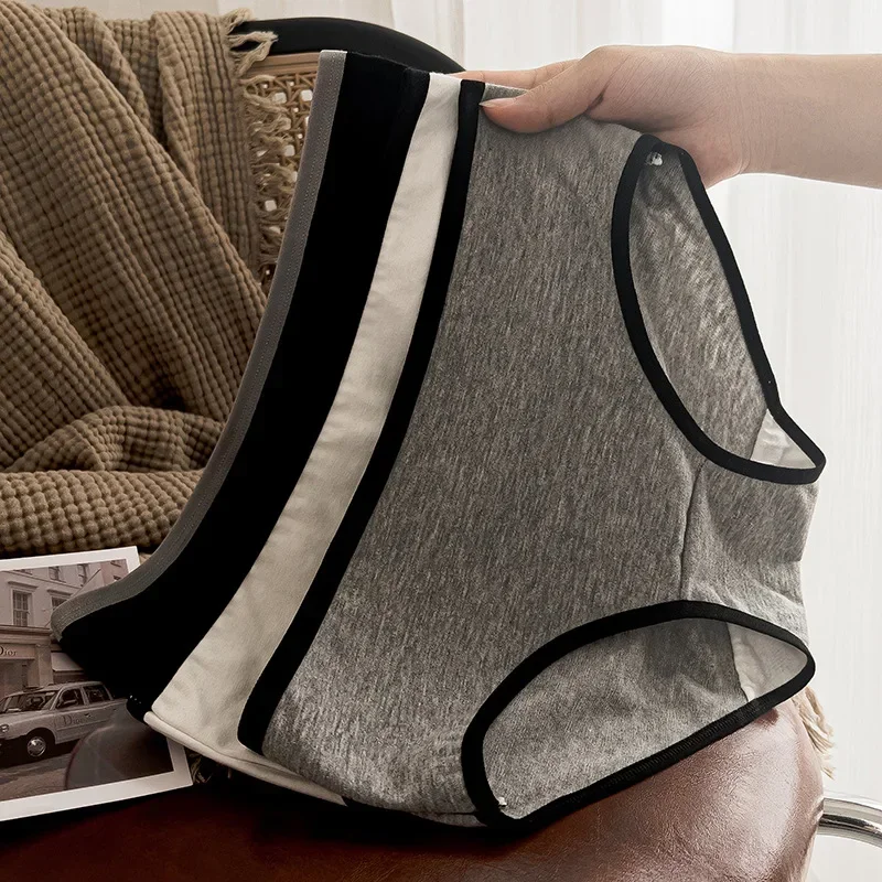 Women Mid-Waist Cotton Panties Solid Simple Sports Underwear Трусы Женские Briefs Comfortable Breathable Female's Lingerie