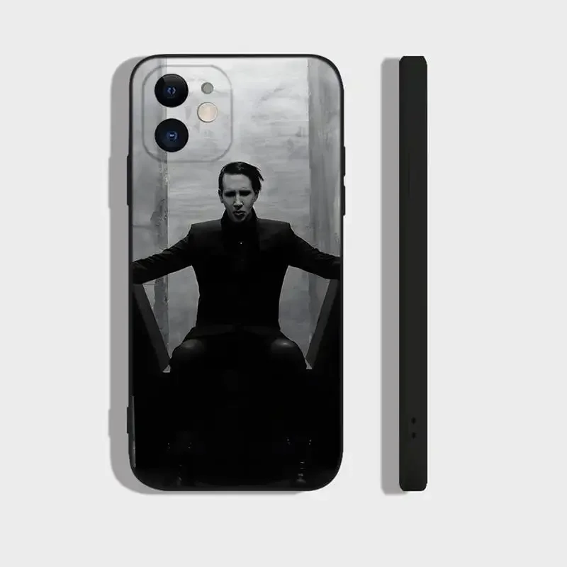 Rock Marilyn Manson etui na telefon iPhone 15,14,13,12,11 Plus,Pro,Max,XR,XS,X,7,8 Plus,SE,Mini silikonowe miękkie