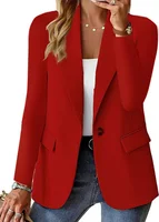 Women's Single Button Straight Anti-Wrinkle Jacket Long Sleeve Jacket  Formal Business Path OL Office Lady  Spring and Fall - Image 6