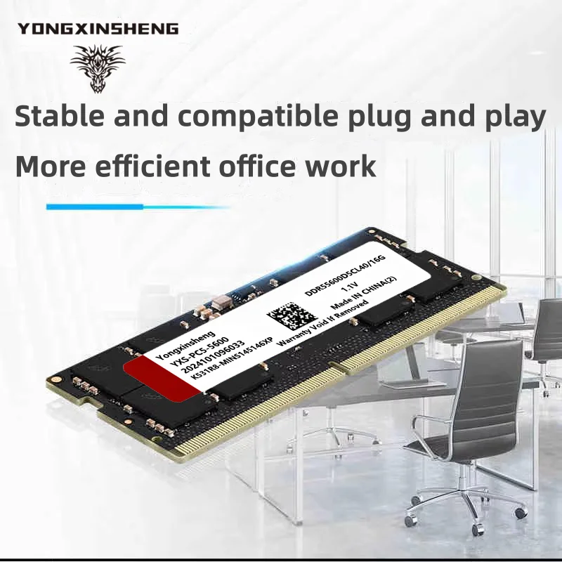 RAM DDR5 16Go 5600MHz Pour Ordinateur Portable - SODIMM 262 Broches, Rétrocompatible 5200/4800 MHz - CL46 - 7