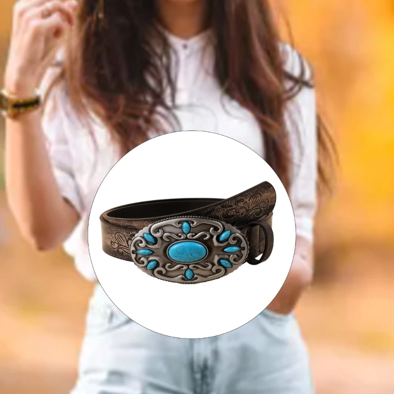 

European and American Belt Women Engraved Belts Western Belts
