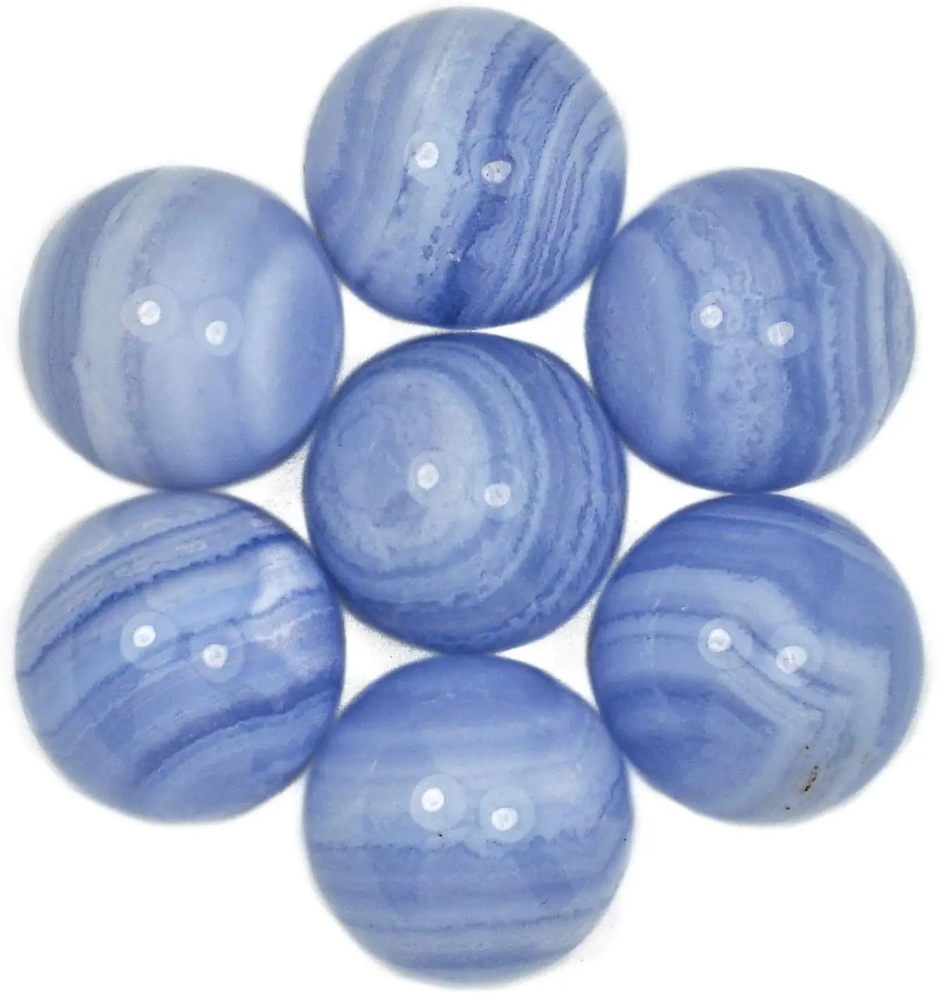 

Blue LACE Agate Crystal Sphere (Ball) Size 20mm Diameter (just Over 3/4 inch).