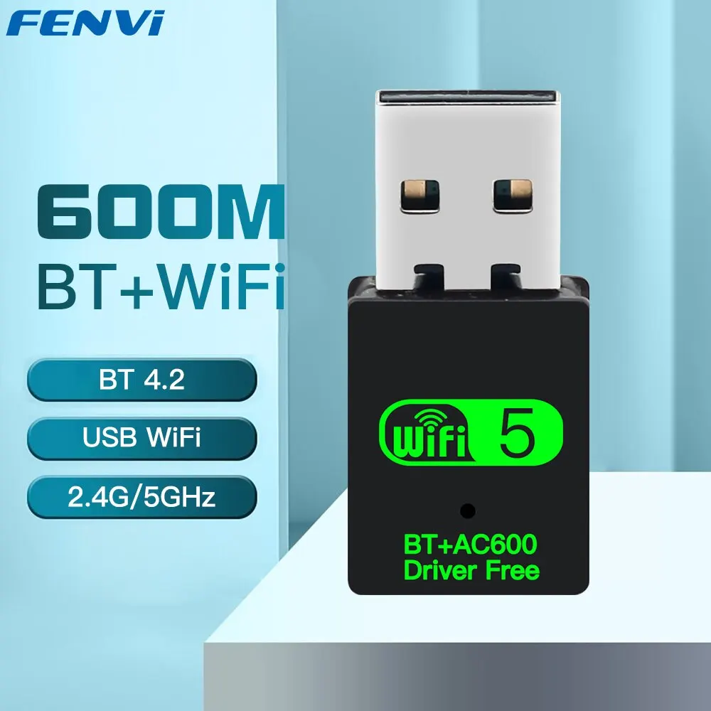 FENVI 600Mbps USB WiFi 블루투스 어댑터 2in1 동글 듀얼 밴드 ..
