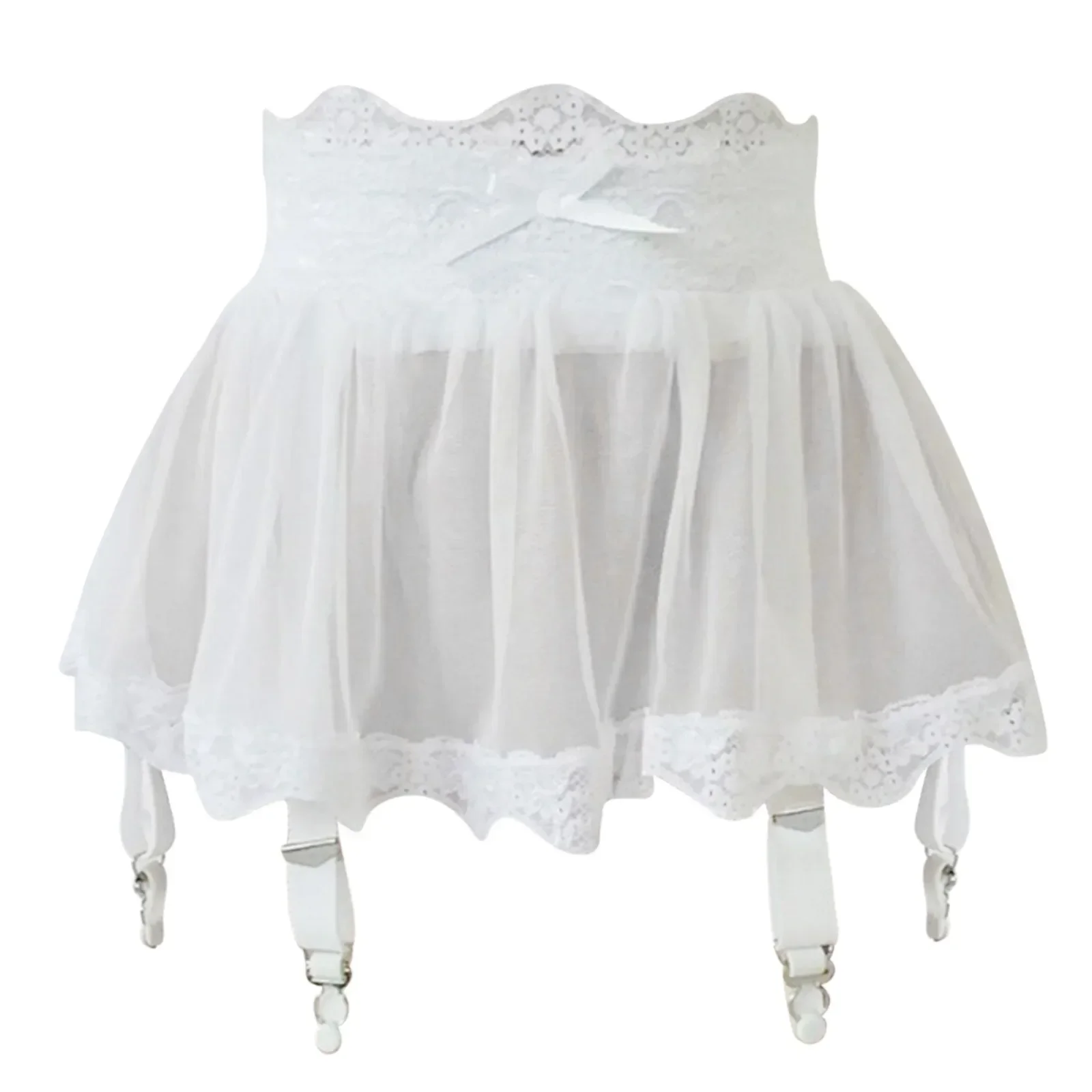 Lace Stockings Bridal Leg Garter Women High Waist Lace Bandage Mini Skirt Garter Belt