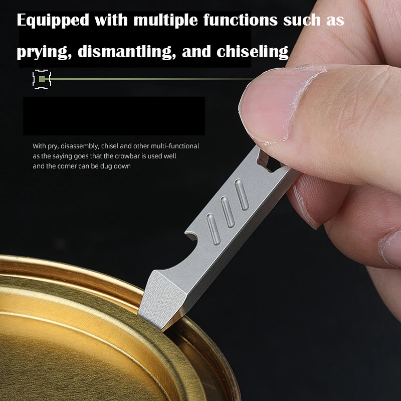 TC4 Titanium Alloy Crowbar Bottle Opener Hexagon Wrench EDC Outdoor Survival Self Defense Tools Multifunction Camping Gear Gift