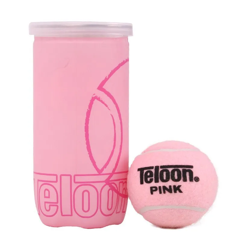 2/6/12 PCS Teloon Pink Tennis Ball 2PCS/Canned Ladies Beginner Practice Training Tennis Ball Wear-Resistant and High Elasticity