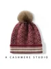 Cashmere Vintage Jacquard Knit Thick Beanies Rabbit Pom-pom Bobble Hat Soft Cap Hat Autumn Winter Warm Wool Christmas Present 1