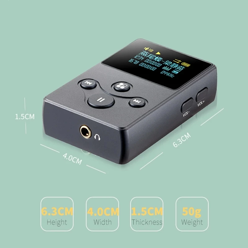 X2S Hi-Res Lossless Portable Music Player DSD128 24Bit 192Khz support 128GB TF OLED MINI MP3 Player with 800mAH battery