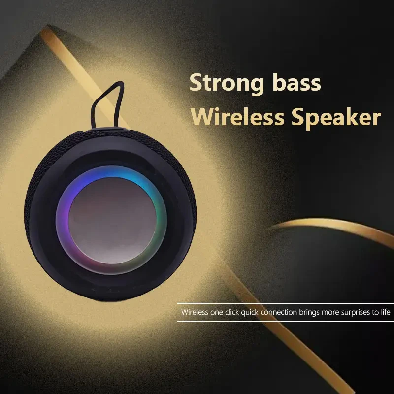 Mini Stereo Bluetooth Speaker with 5 LED Light Modes IPX5 Waterproof TF Card U Disk AUX FM Playback Mode Wireless HIFI Soundbox