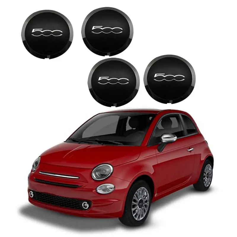 A13Z-4개 133mm 휠캡 피아트 500 부품 휠 센터 허브 캡 68078419AC 68078421AC 먼지 커버 51884863 블랙